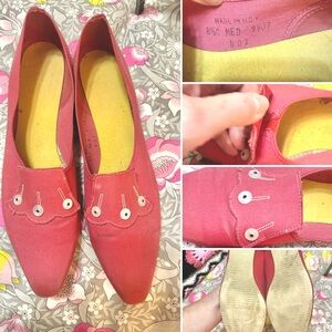 Stylish vintage Pinkish red Womens canvas Shoes
